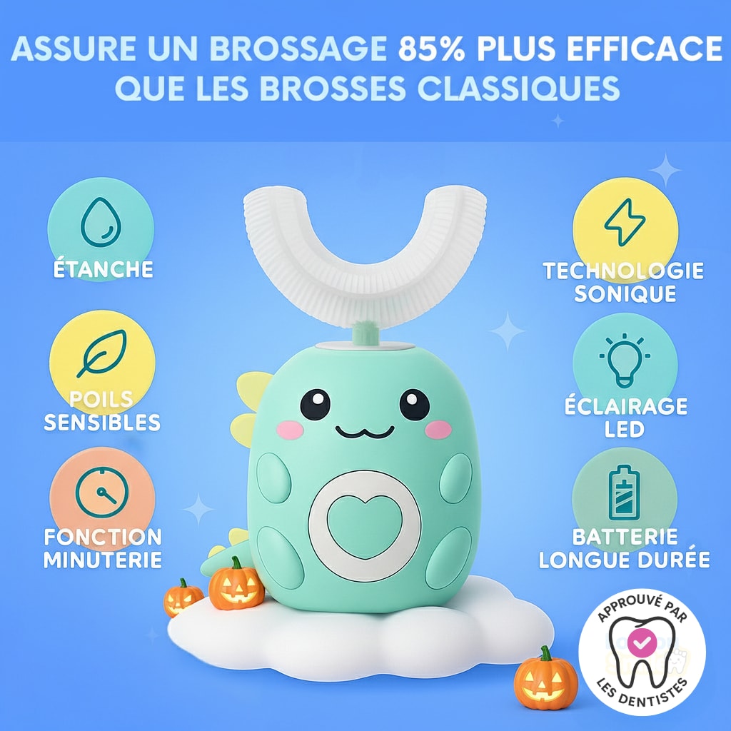 Brosse à Dents Électrique en Forme de U pour Enfants